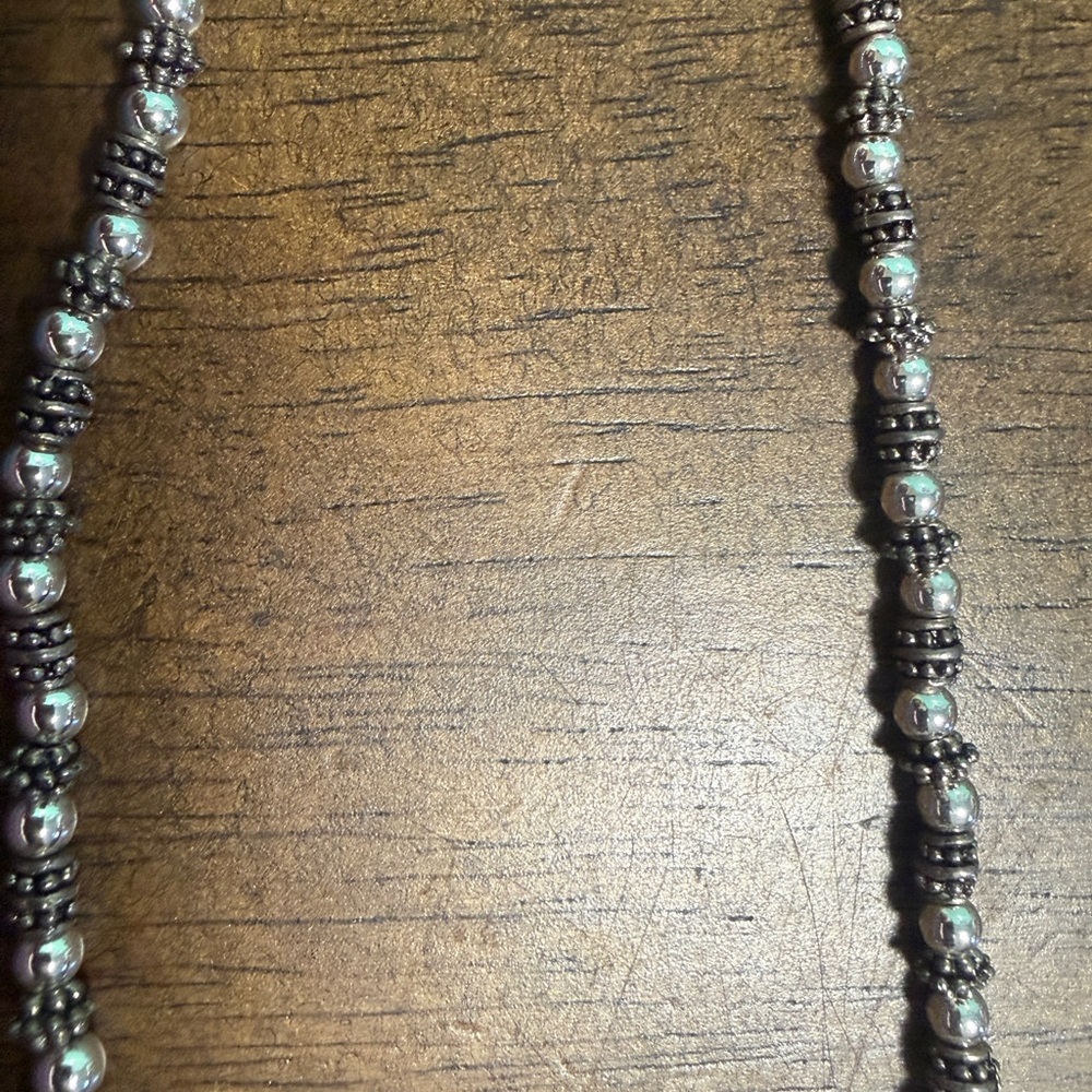 Napier Silver and Black Beaded Necklace